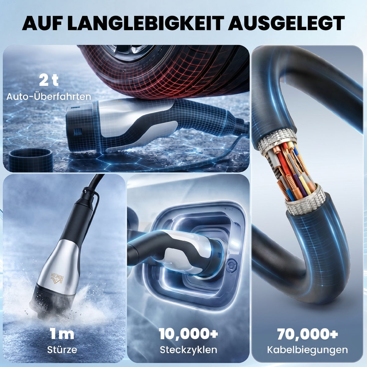 Typ 2 EV Ladekabel 11 kW 16 A Mode 3, für Wallbox IP65 Ladestation