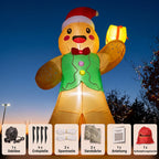 Aufblasbarer Weihnachts-Lebkuchenmann mit Geschenkbox, 2,5 m
