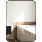 70 x 50cm Curved Bathroom Mirror - Black