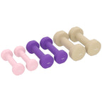 6Kg Dumbbell Set, Fitness Weight Set for Men and Women, Home Gym Workout, Pink, Purple, Brown
