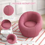 Kindersessel Kinderm?bel Kinderhocker, Teddy-Fleece, 60 cm x 56 cm x 48 cm, Rosa