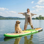 Stand Up Paddling Board Set Aufblasbar 335cm SUP Board mit Kajak Sitz, Verstellbares Doppel-Paddel Fußschlaufe