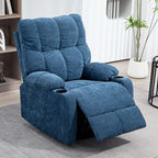 Relaxsessel mit Fu?st¨¹tze, Liegesessel, drehbar, bis 150 kg, Stahlrahmen, 88x96x108cm, Dunkelblau