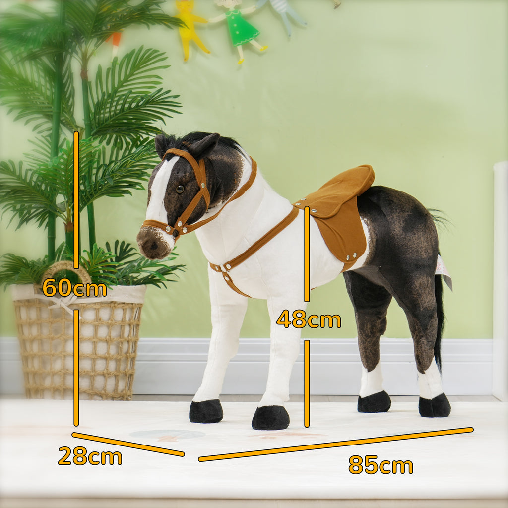 Schaukelpferd mit Soundeffekten, weiches Fell, f¨¹r 3-8 Jahre, 85 x 28 x 60 cm, Braun/Cremewei?