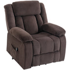 Aufstehsessel mit weichem Bezug, Recliner-Sessel mit Fernbedienung und Seitentaschen, Braun