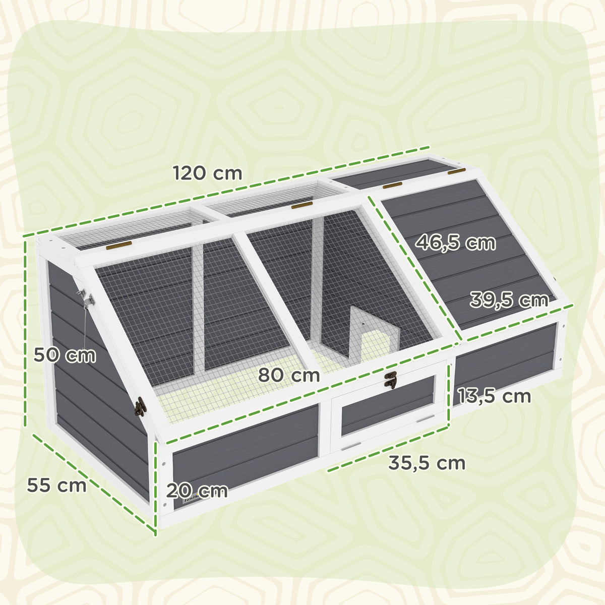 Schildkr?tenbox, Outdoor Schildkr?tengehege, bodenloses Design, leicht zu ?ffnen, Schildkr?tenhaus, Hellgrau