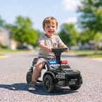Rutschauto Kinder Polizei Rutschfahrzeug mit Musik Licht Anti-Kipp-Schutz & Stauraum unter dem Sitz 18-36 Monate Schwarz