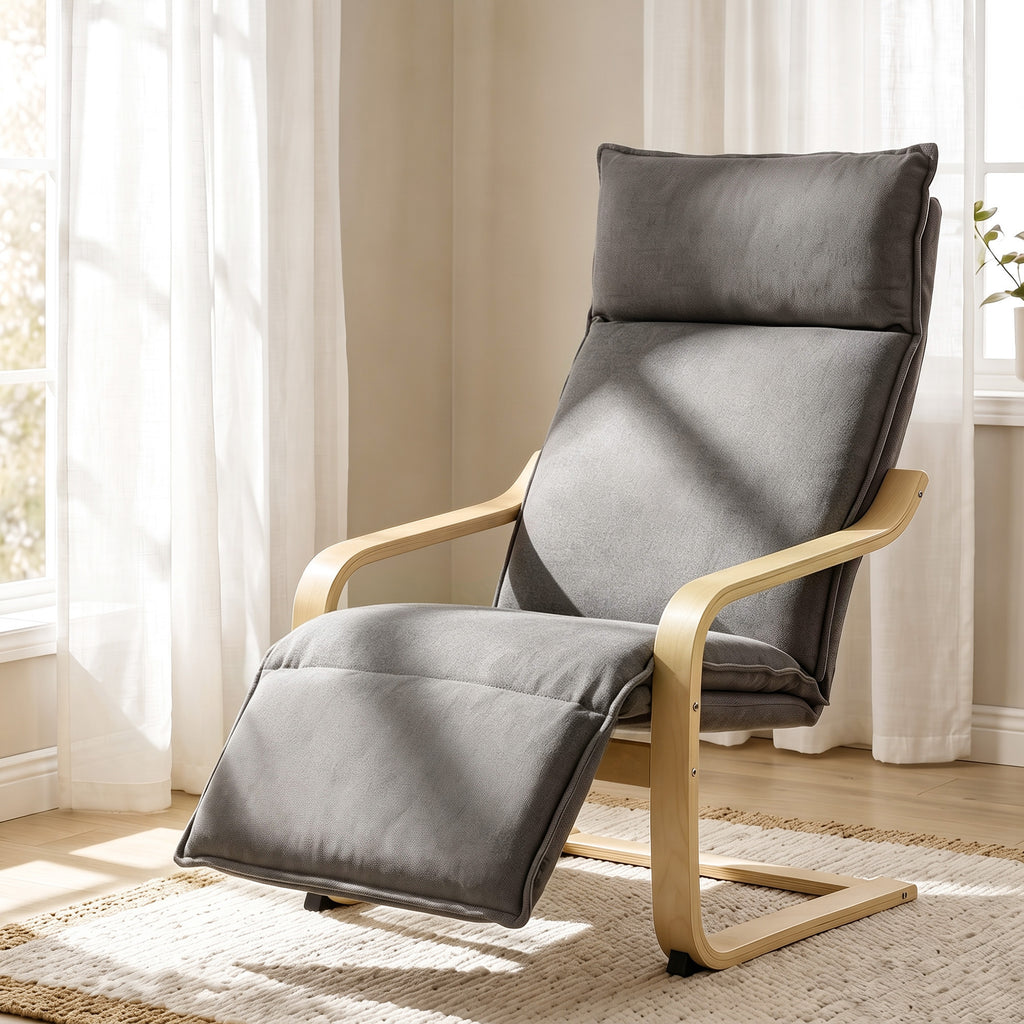 Loungesessel Wohnzimmer Sessel mit Fußstütze Moderner Dunkelgrau