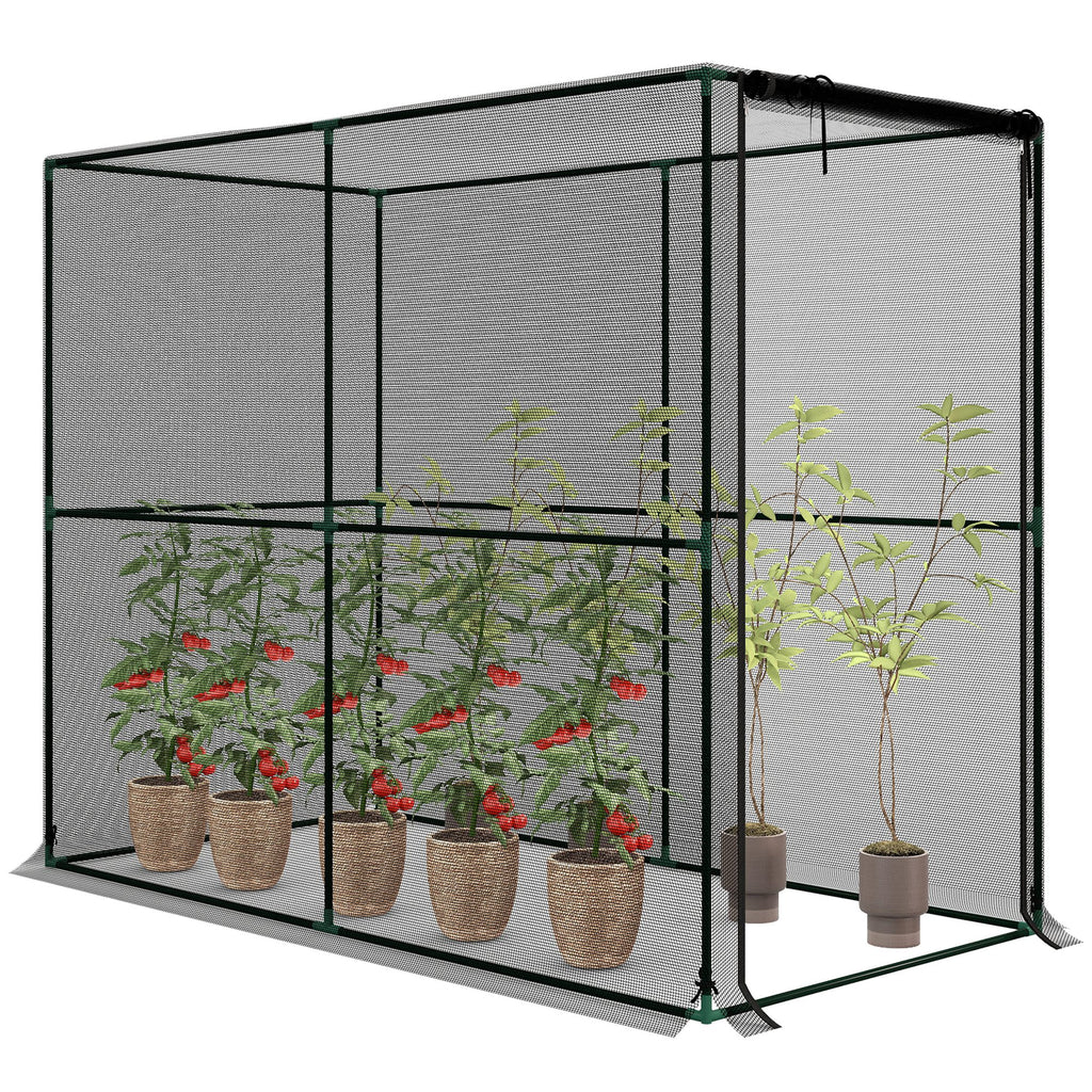 Fruit Cage Bird Netting, Brassica Cage Plant Protection Tent with Zipped Door, Anti Bird, Insects, Small Animals, Black