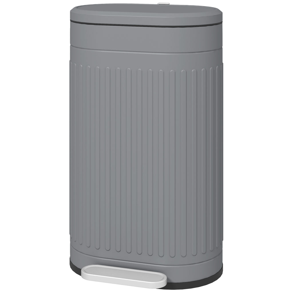 30L Metal Kitchen Bin, with Soft-Close Lid - Grey