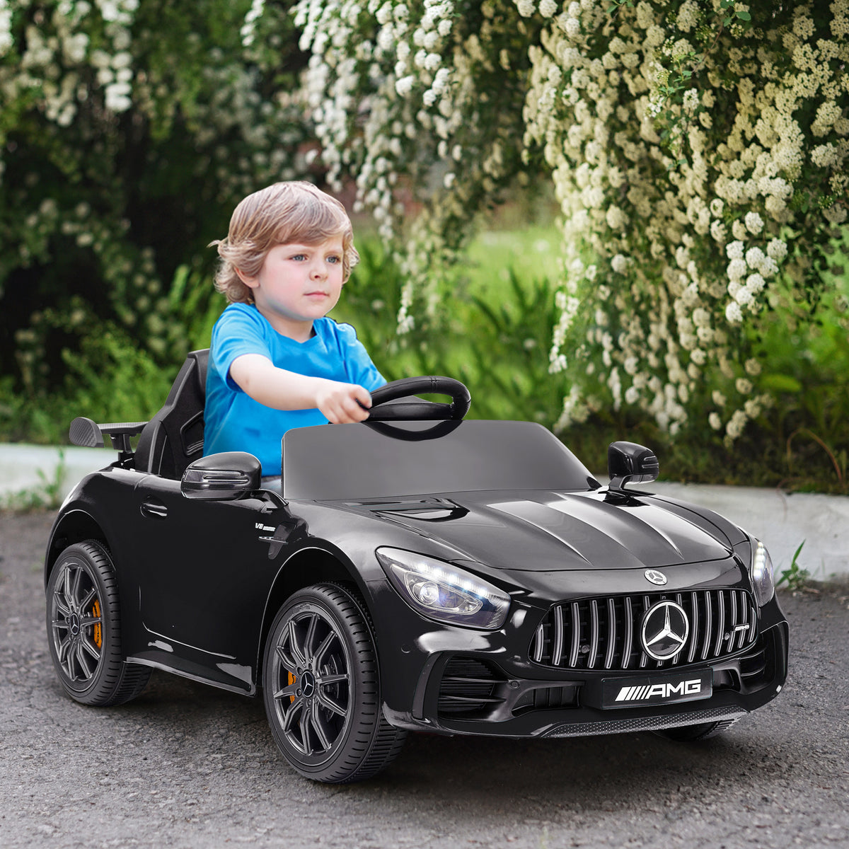 Elektro-Kinderauto, Mercedes, 3-5 km/h, Fernbedienung, Licht & Musik, Schwarz