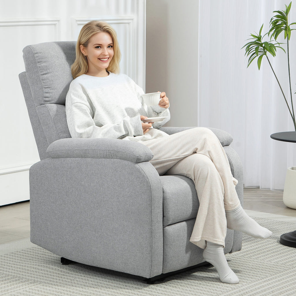 Recliner-Sessel, Entspannungssessel mit verstellbarer R¨¹ckenlehne, Fu?st¨¹tze, Polstersessel f¨¹r Wohnzimmer, Grau