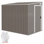 Metall Gerätehaus 2,81m² 154x206,5x181 cm Geräteschuppen mit Pultdach Fundament