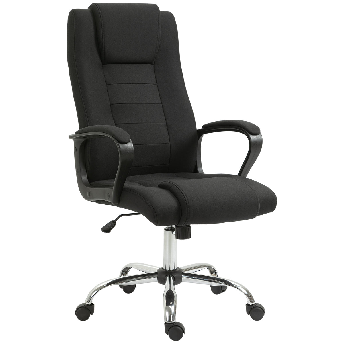 B¨¹rostuhl Ergonomischer Schreibtischstuhl mit Armlehne, H?henverstellbarer Drehstuhl mit Leinenoptik, Gepolstert Computerstuhl, Schwarz