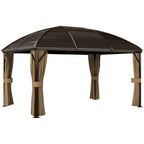 Gartenpavillon, Partyzelt, Festzelt, 4 x Doppel-Seitenteile, wasserdicht, 2 Laternenhaken, ca. 4 x 3 x 2,8 m, Braun