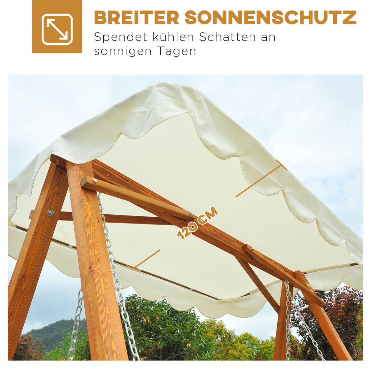  Hollywoodschaukel Gartenschaukel Schaukelbank Schaukel 3-Sitzer Lärche