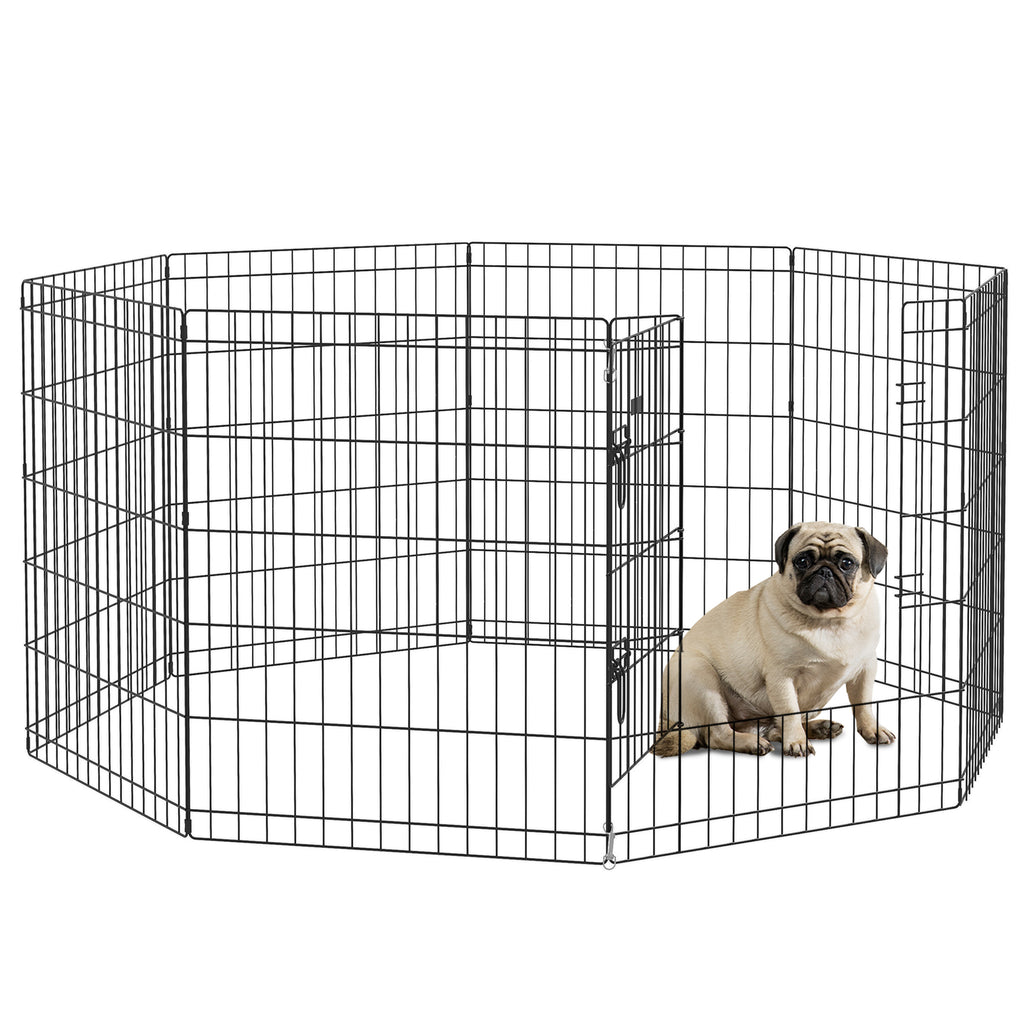 8 Panel DIY Dog Pen with Door, for Dogs, Small Animals, Indoor/Outdoor Use, 76cm High