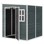 Gerätehaus 2,89 m² Geräteschuppen mit Holzoptik 3 Fenster Belüftung Boden Schloss Handschuhe 182 x 182 x 196 cm