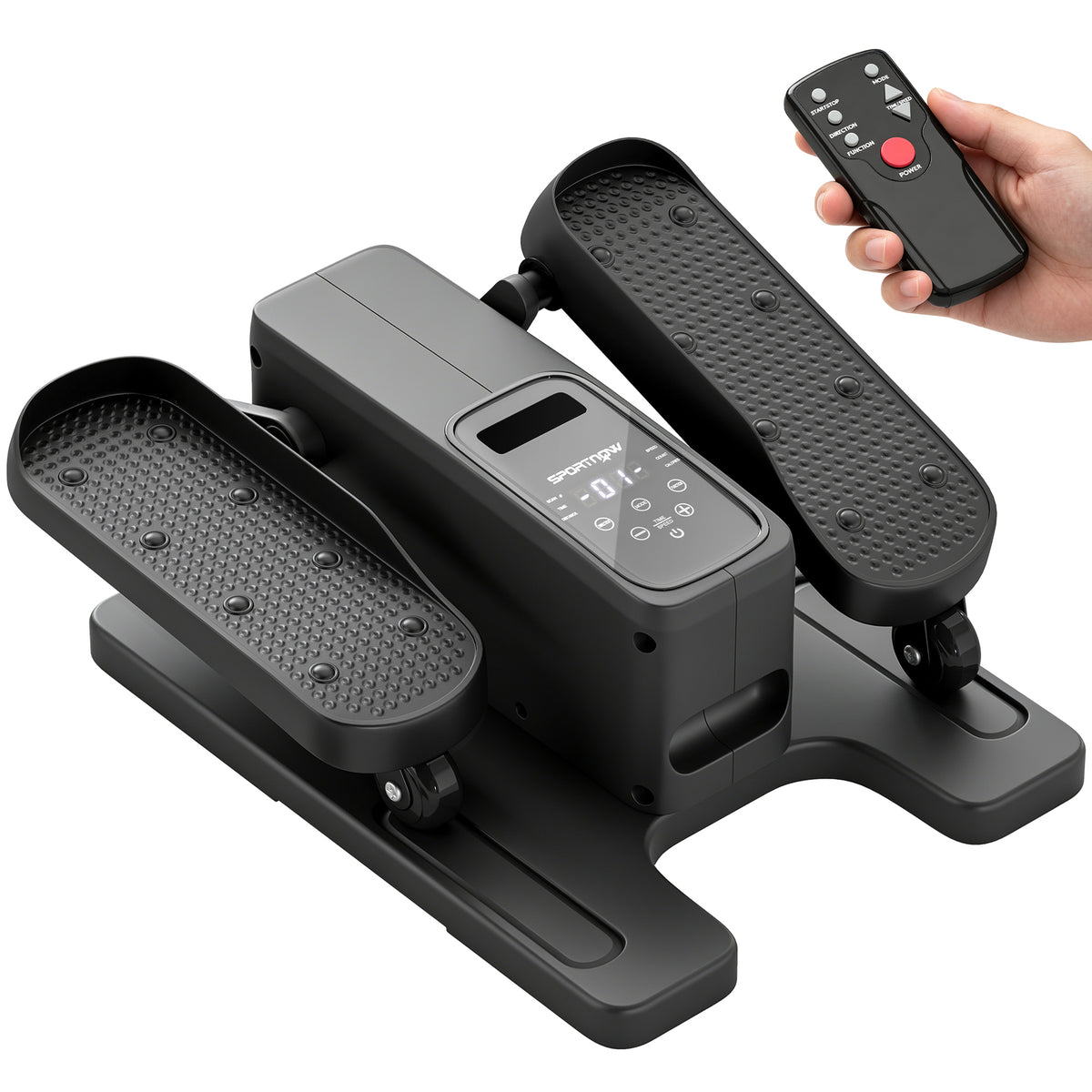 Mini Ellipsentrainer für Zuhause Untertisch Elektrischer Crosstrainer mit Fernbedienung LED-Display 12 Geschwindigkeiten