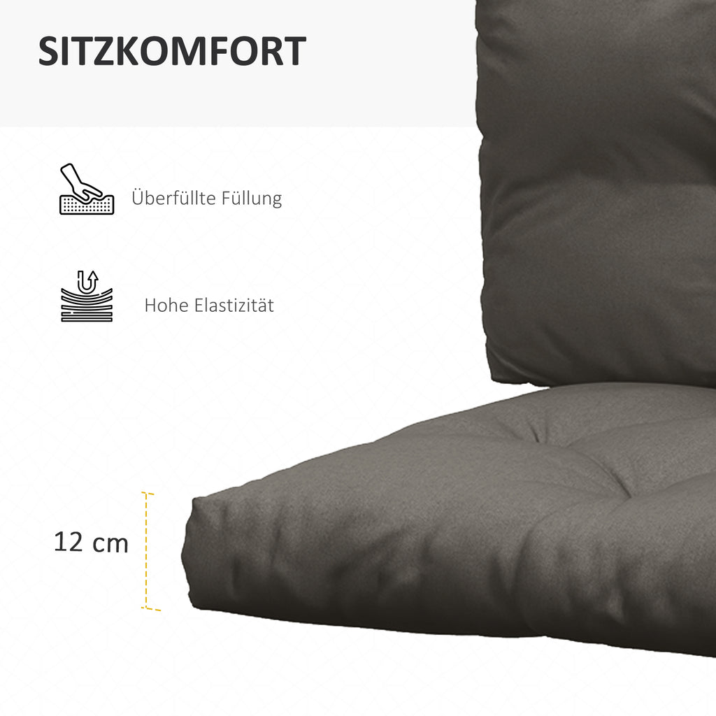 Polsterauflage Gartenmöbelsitzkissen Sitzauflage, wetterbeständig, Knopfheftung, 120 cm x 80 cm x 12 cm, Grau