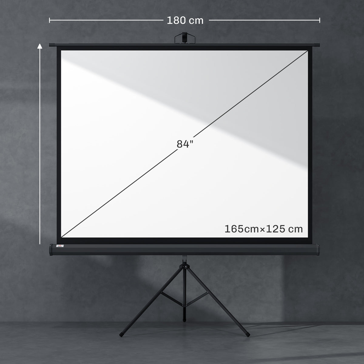 Projektionsleinwand im 4:3-Format, Kinoleinwand, Präsentationsfläche für Zuhause oder Büro, Schwarz
