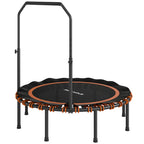 Fitness-Trampolin mit verstellbarem Handlauf, Sport-Trampolin f¨¹r drinnen und drau?en, Stahl, Kunststoff, Orange