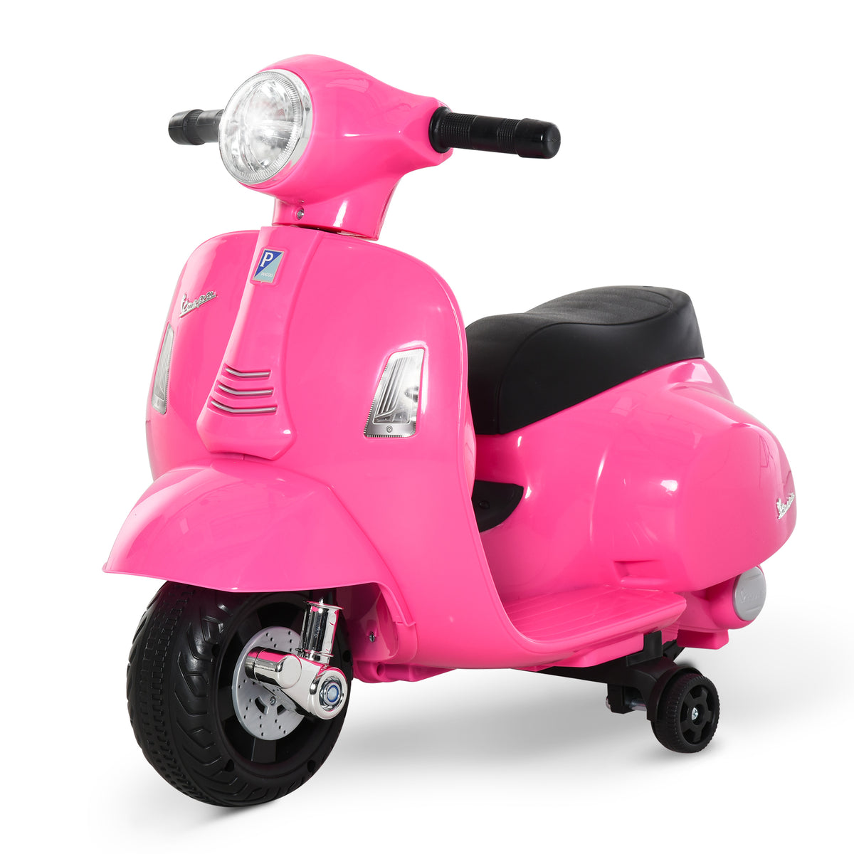 Elektro Motorrad Kinder 6V Elektromotorrad mit Stützrädern, Scheinwerfer, Hupe 3km/h für 1,5-3 Jahren, Rosa
