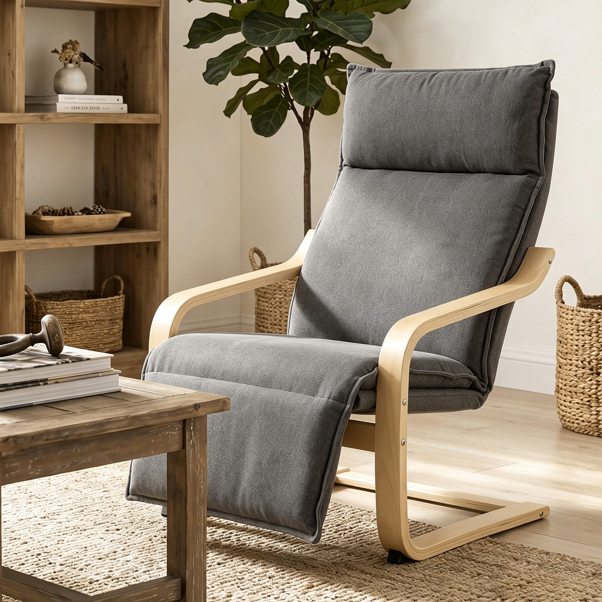 Loungesessel Wohnzimmer Sessel mit Fußstütze Moderner Dunkelgrau