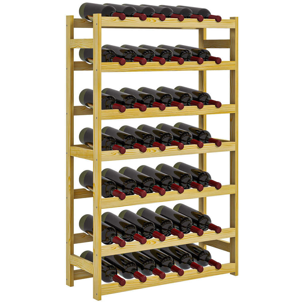 42-Bottle Wooden Wine Rack - Natural Finish