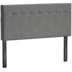 Kopfteil 3-fach höhenverstellbar Bettkopfteil mit Metallbeinen Samtoptik für Schlafzimmer 140x10x106/116/126 cm Grau