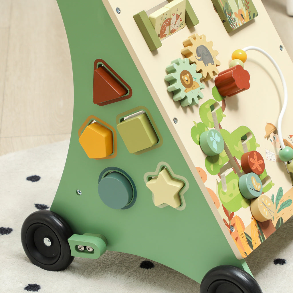 Lauflernwagen Holz Montessori Lauflernhilfe Xylophon Grün