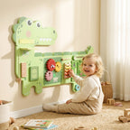Busy Board Panels, Wall Mounted Montessori Inspired Busy Board, Toddler Learning Centre Dinosaur Theme, Green
