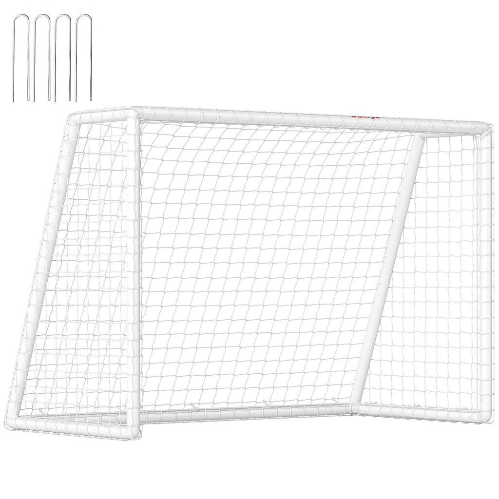 Fußballtor, robustes Netz, Kunststoff-Rahmen, Heringe, 180L x 92B x 124H cm, Weiß