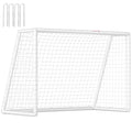Fußballtor, robustes Netz, Kunststoff-Rahmen, Heringe, 180L x 92B x 124H cm, Weiß