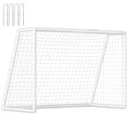 Fußballtor, robustes Netz, Kunststoff-Rahmen, Heringe, 180L x 92B x 124H cm, Weiß