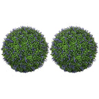 2er-Set k¨¹nstliche Pflanzen in Kugelform, UV-best?ndig, Kunstpflanzen f¨¹r Indoor- und Outdoor-Bereich, 42 cm, Gr¨¹n+Lila