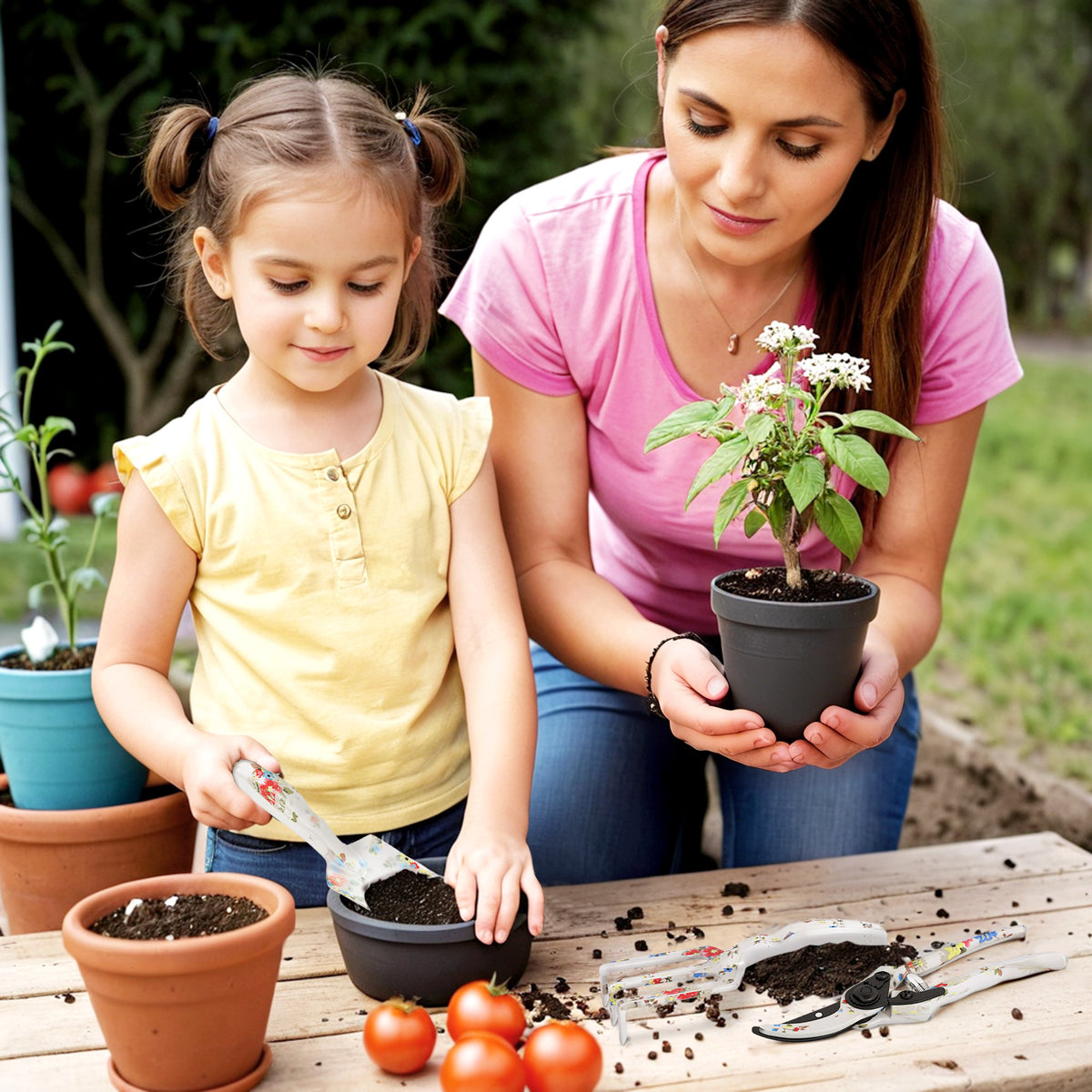 Gartenwerkzeug Set 3 St¨¹ck Garten Werkzeug aus Metall mit Blumenkelle Handrechen Gartenschere