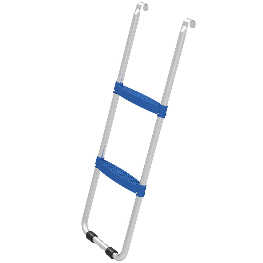 Trampolinleiter 32/63 cm 2 Stufen Einstiegsleiter Trampolin-Leiter bis 150 kg mit verzinktem Stahlrahmen Blau