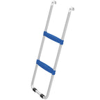 Trampolinleiter 32/63 cm 2 Stufen Einstiegsleiter Trampolin-Leiter bis 150 kg mit verzinktem Stahlrahmen Blau