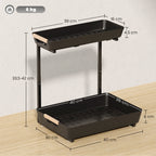 Küchenregal, Höhenverstellbar Standregal mit 2 Körbe, Kaffeebar 40 x 30 x 33,5-42 cm