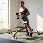 Trainingsbank, Hantelbank, Fitnessbank, Stahlrahmen, Schwarz