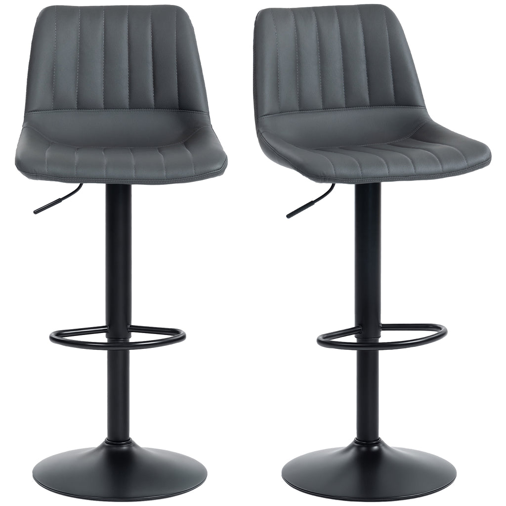 Barhocker 2er-Set im Retrodesign, mit Fußstütze, höhenverstellbar, 43 cm x49,5 cm x 111 cm