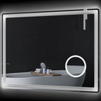 LED Bathroom Mirror with Lights, 3X Magnifying Mirror, Dimming Lighted Bathroom Mirror, Vanity Mirror with 3 Colour Front and Backlit, Smart Touch, Anti-Fog, Horizontal and Vertical, 80x60cm