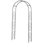 Rosenbogen aus Metall Rankhilfe für Kletterpflanzen Gartenbogen mit Spitze Metallstruktur Torbogen Rankbogen für Rosen Bögen Rankgitter Rosenhilfe für Garten 114 x 30 x 230 cm Schwarz