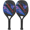  Beach-Tennisschläger-Set, rutschfester Griff, Kohlefaser, Schwarz