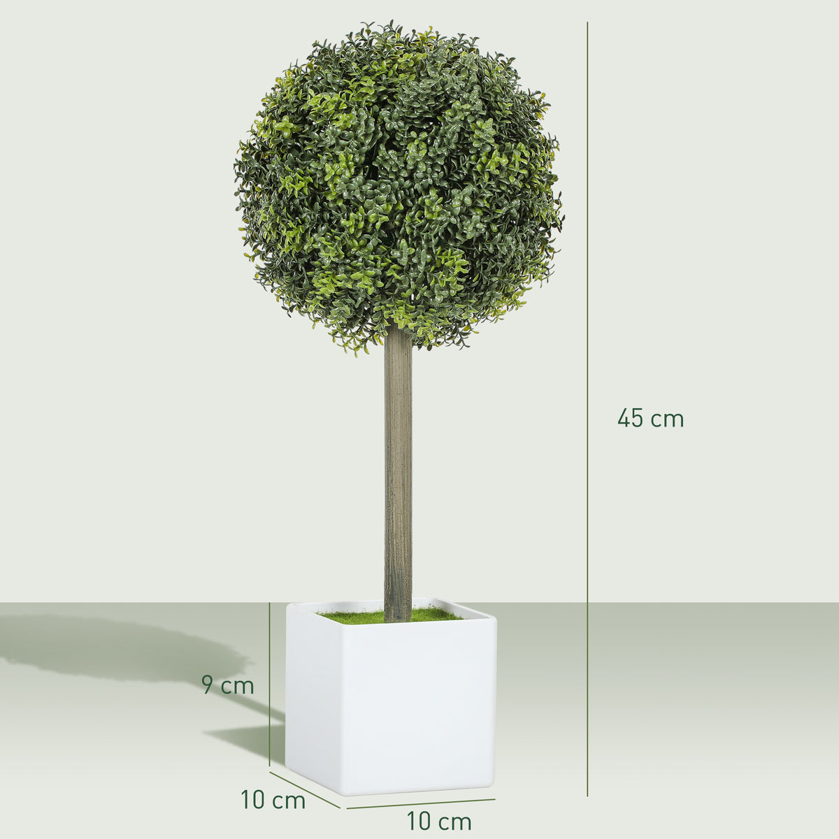 2er Set K¨¹nstliche Buchsbaum-Formschnittkugeln 45cm Kunstpflanze, Plastik K¨¹nstliche Pflanzen im Topf