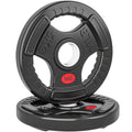 Olympic Weight Plates, 2"/5cm Weight Disc Pair with Tri-Grips, 2 x 5kg Dumbbell Plates for Weightlifting and Strength Training Home Gym Fitness Workout, Black