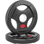 Olympic Weight Plates, 2"/5cm Weight Disc Pair with Tri-Grips, 2 x 5kg Dumbbell Plates for Weightlifting and Strength Training Home Gym Fitness Workout, Black