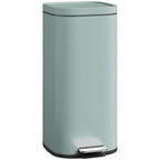 30L Kitchen Bin, Compact Pedal Bin with Soft-Close and Stay-Open Lid, Removable Bucket for Kitchen, Home, Office, Green