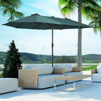 4.6m Double Garden Parasol - Green